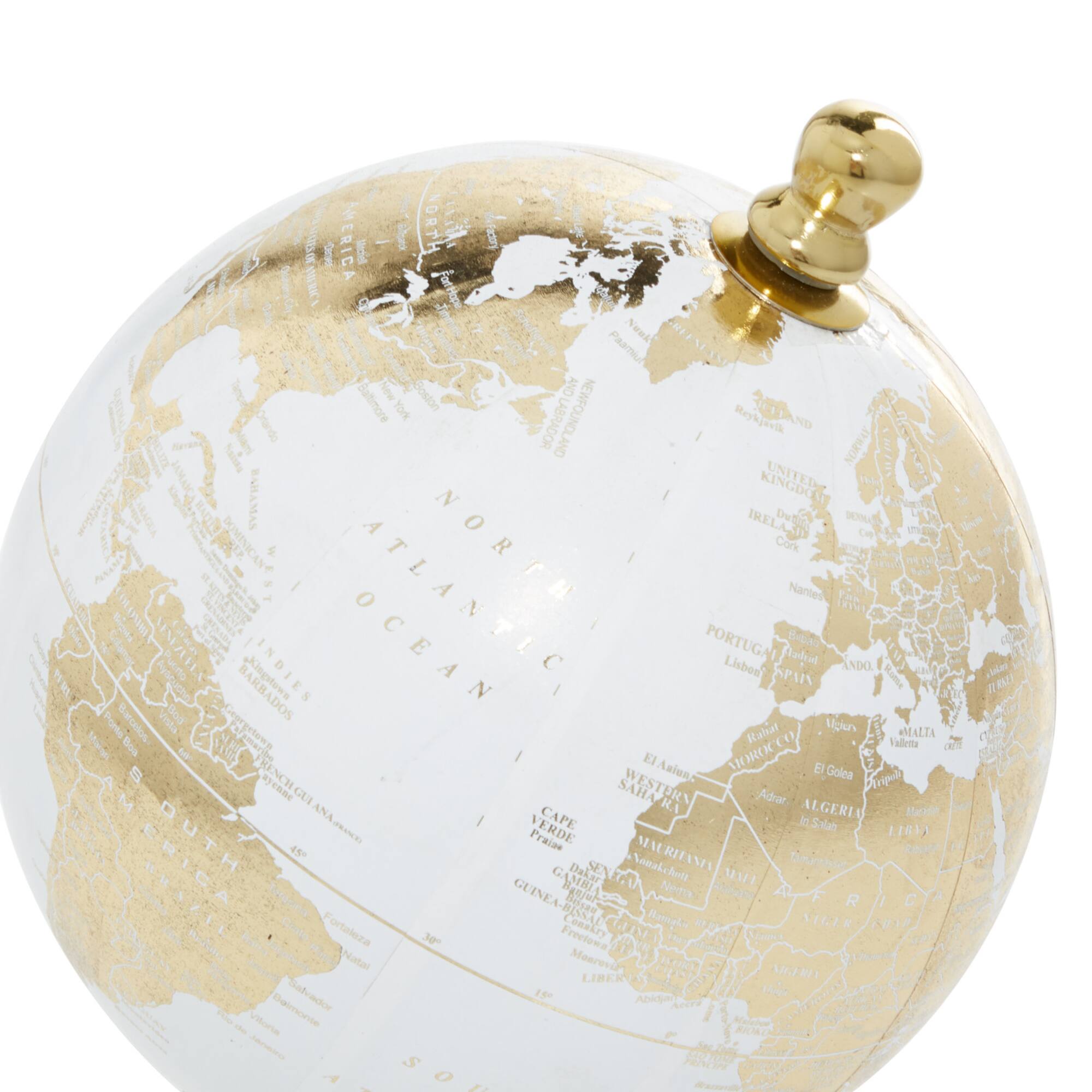 11" Gold Marble Coastal Globe